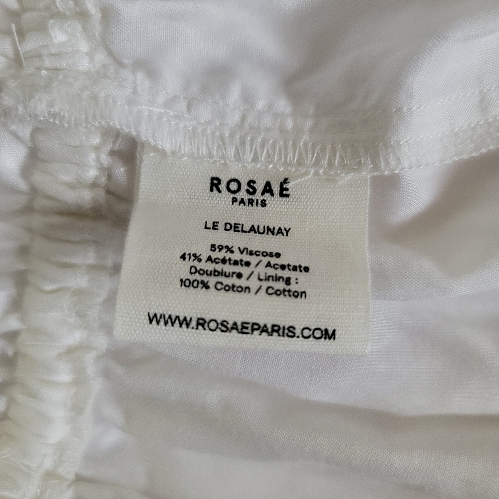 Rosae Paris Le Delaunay Smocked Blouse Ruffled Wrists Meringue, French Romantic - Picture 12 of 15
